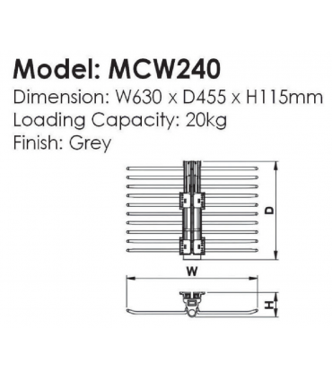 Moco MCW240 Top Mounted Single Row Trouser Rack