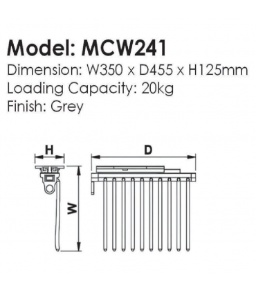 Moco MCW241 Side Mounted Trouser Rack - Grey