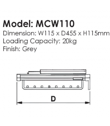 Moco MCW110 Pull-Out Hanging Clothes Rack - Grey
