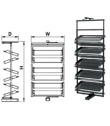 Moco MCW151 8 Layer Rotatable Shoe Rack - Grey