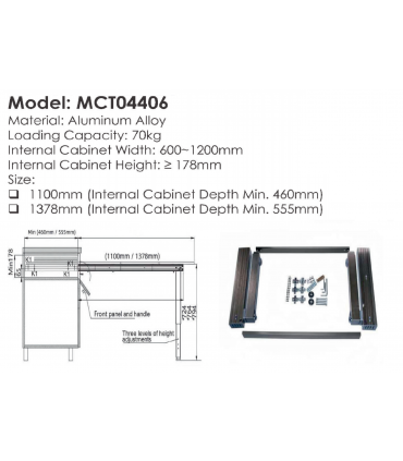 Moco MCT04406 Pull-out Table Slide With Folding Leg