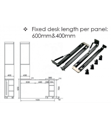 Moco MCT2020 Hidden Drop-leaf Table Fitting - Champagne Gold