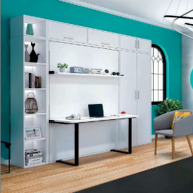 Moco MB105V Vertical Murphy Bed Frame With Desk