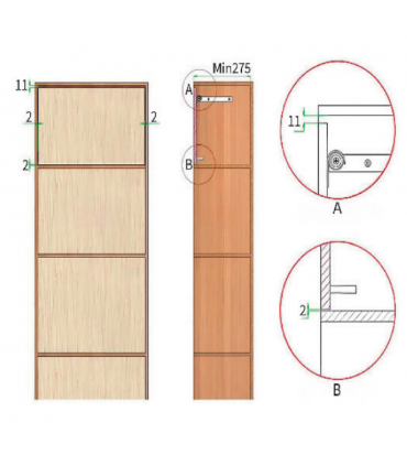 Moco KFL304 Flip-up Cabinet Door System