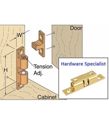 Brass Double Ball Door Catch