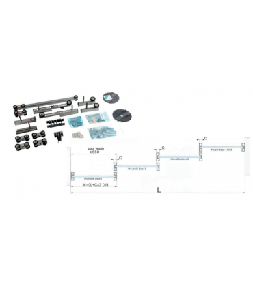 Moco KS514 Soft Closing 3+1 Telescopic Sliding Door System