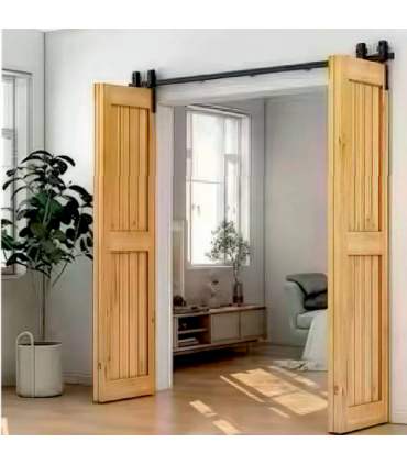 Moco MAS04 2-Door Space-Saving Folding Barn Door System