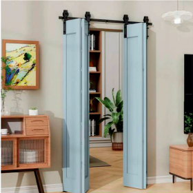 Moco MAS04 2-Door Space-Saving Folding Barn Door System