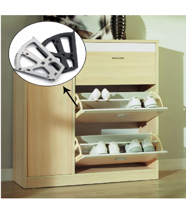 Moco MSR006 Stainless Steel Flip Down Shoe Rack Bracket
