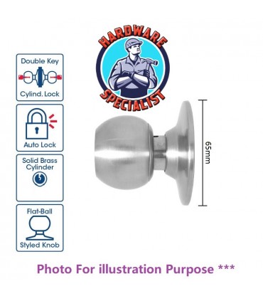 Nelon 587-5 Cylindrical Entrance Door Lock (Double Key Knob)
