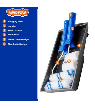 Wadfow WCB3H71 7-in-1 Paint Roller Cylinder Brush Set