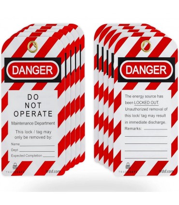TradeSafe Lockout Tagout Danger Do Not Operate Tags - Pack of 10