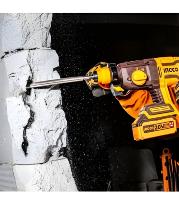 Ingco CRHLI21228 20V SDS Plus Brushless Cordless Rotary Hammer with 3 Pcs Drill Bits - Bare Unit