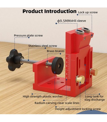 Hardware Specialist Woodworking Doweling Jig Handheld Pocket Hole Jig Tools Set