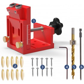 Hardware Specialist Woodworking Doweling Jig Handheld Pocket Hole Jig Tools Set