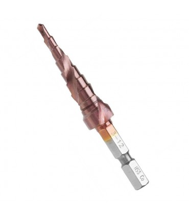 HSS M35 Cobalt Hex-Shank 3-12 mm Spiral Step Drill Bit