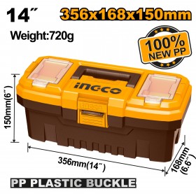 Ingco PBX1401 14 Inch Super Hard Plastic Tool Box Case with Organizer