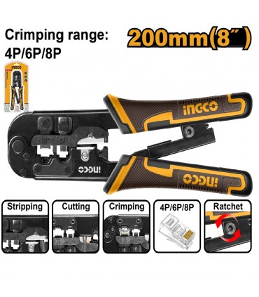 Ingco HMPCN2468R 8" Module Plug Crimper