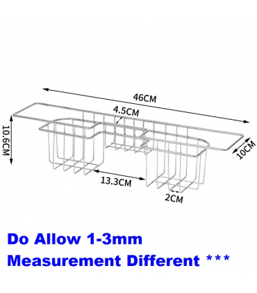 Stainless Steel 46cm x 10cm Sink Drainage Rack