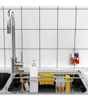 Stainless Steel 46cm x 10cm Sink Drainage Rack