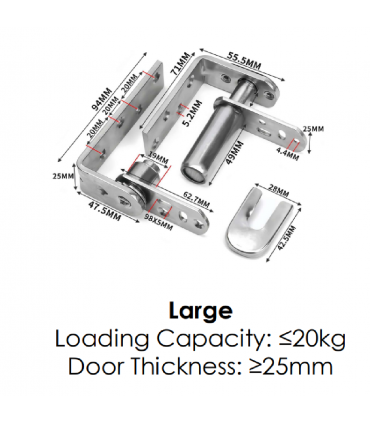 Moco MAD007 SUS304 Stainless Steel Auto Bar Door Pivot Hinge