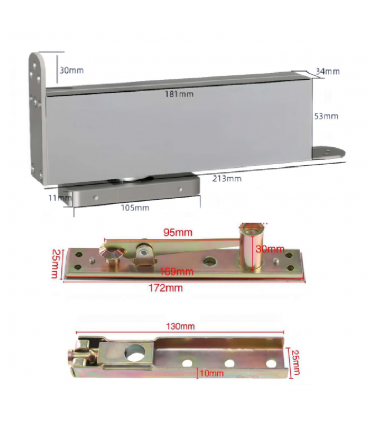 Moco MAD085 Stainless Steel + Aluminium Hydraulic Pivot Door Closer