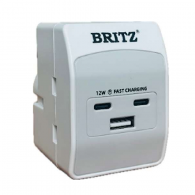 Britz BR-253C 12W Fast Charging USB Socket Outlet Adapter