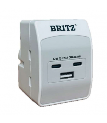 Britz BR-253C 12W Fast Charging USB Socket Outlet Adapter