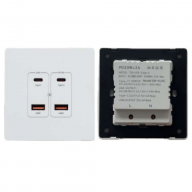 Britz SW-4UAC 2A+2C PD 20W Fast Charging USB Wall Socket