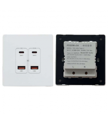 Britz SW-4UAC 2A+2C PD 20W Fast Charging USB Wall Socket