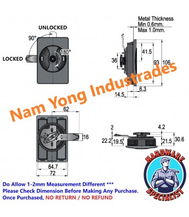 Cyberlock Swing Door Metal Cabinet Lock 553-91-G132