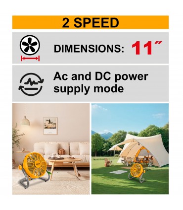 Ingco CFALI2002 360 degree Lithium-Ion Adjustable Cordless Fan