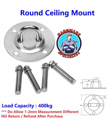 Stainless Steel 304 Heavy Duty Hammock Ceiling Wall Mount / Aerial Yoga Mounting Hook