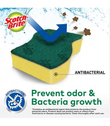 3M Scotch-Brite Tough Clean Powerful and Durable Scrub Sponges - 6 Pieces