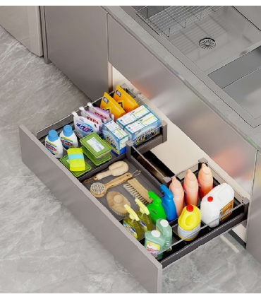 Moco MHS08 U-Shape Bathroom Sink Drawer Organizer - Grey
