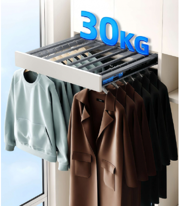 Moco MHS01 One Touch Push To Open Clothes Rack - Grey