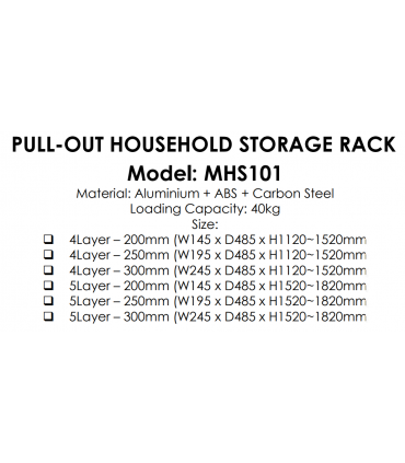 Moco MHS101 Ultra-Slim Soft-Close Pull-Out Household Storage Rack - Grey