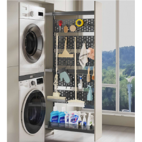 Moco MHS101 Ultra-Slim Soft-Close Pull-Out Household Storage Rack - Grey