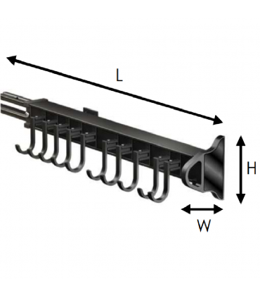 Moco MHS07 Soft Close Adjustable Side Mounted Pull-Out Hook Rack