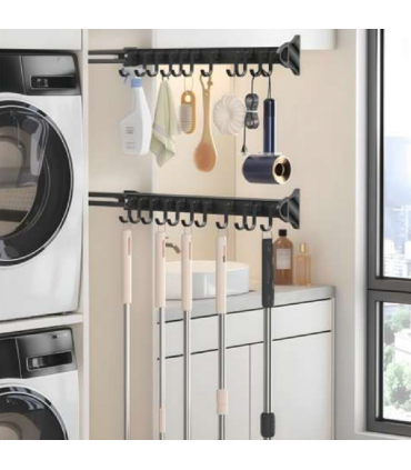 Moco MHS07 Soft Close Adjustable Side Mounted Pull-Out Hook Rack