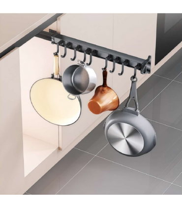 Moco MHS07 Soft Close Adjustable Side Mounted Pull-Out Hook Rack