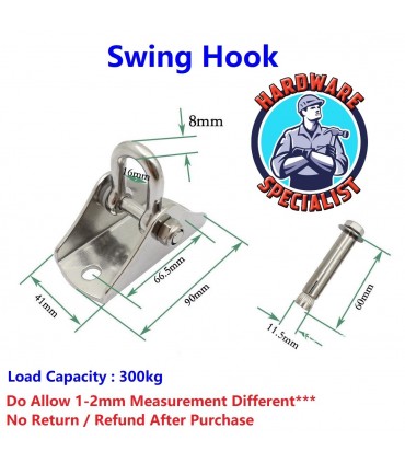Hardware Specialist 304 Stainless Steel 360° Swing Hook