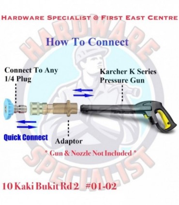 1/4″ Quick Click Adaptor For Karcher K Series Pressure Washer