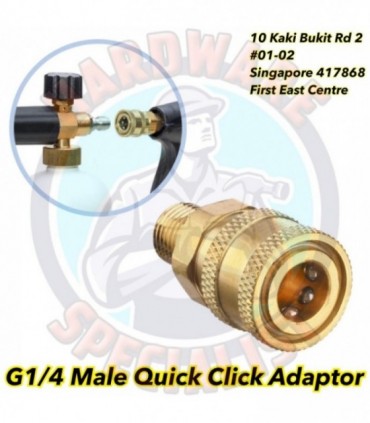 Hardware Specialist G1/4 Male Quick Click Adaptor For Pressure Washer