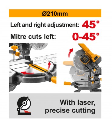 Ingco CMS2001 20V Lithium-Ion Cordless Mitre Saw - Bare Unit
