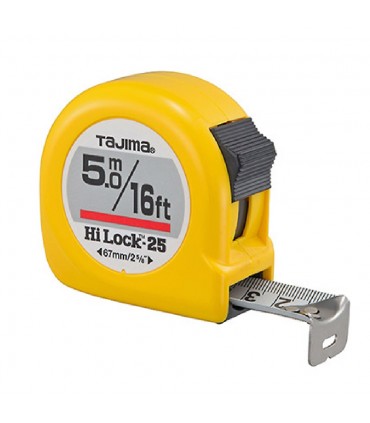 Tajima Hi-Lock Professional Grade Tape Measure - Bright White