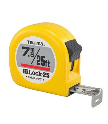 Tajima Hi-Lock Professional Grade Tape Measure - Bright White