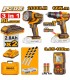 Ingco COSLI250885 2 x 20V Lithium-Ion 2.0Ah  3 in 1 Cordless Combo Set - Impact Drill + Lamp + Laser Distance