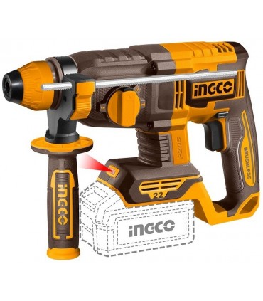Ingco COSLI250695 2 x 20V Lithium-Ion 4-in-1 Cordless Combo Set - Impact Drill + Circular Saw + Rotary Hammer + Blower