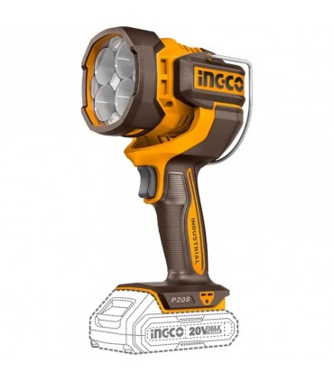 Ingco COSLI250782 20V Cordless 5.0 Ah 4-in-1 Cordless Combo Set - 1350 & 850 Nm Impact Wrench + 2 LED Lamps